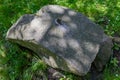 An old sundial hewn in stone. Measuring time with the sun Royalty Free Stock Photo