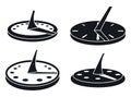 Old sundial icons set, simple style Royalty Free Stock Photo