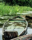 Old sunked boat sunked in the river