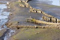 old sunken structures in a sea bed Royalty Free Stock Photo