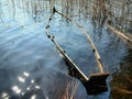 Old Sunken Wooden Fishing Boat Royalty Free Stock Photo