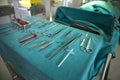 Old surgical equipment in the operating room in a rural hospital