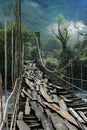 Old suspension bridge Royalty Free Stock Photo