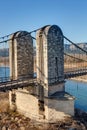 The old suspension bridge of Mallemort - Bouches-du-Rhone France