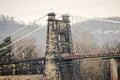 Old suspension bridge in Wheeling Royalty Free Stock Photo