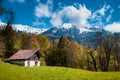 Old Swiss Barn in Ballenberg Open air Museum, Brienz, Switzerland Royalty Free Stock Photo