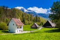 Old Swiss Farmer Houses in Ballenberg Open air Museum, Brienz, S Royalty Free Stock Photo