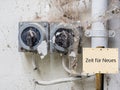 Old switch Germany Zeit fÃÂ¼r Neues sign Royalty Free Stock Photo