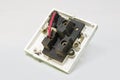 old switch, Old wall power switch dirty switch board and box. Jack, socket Royalty Free Stock Photo