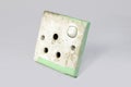 old switch, Old wall power switch dirty switch board and box Royalty Free Stock Photo
