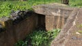 An old Syrian bunker remains on The Gadot Lookout, Israel, the slopes of the Golan Heights overlooking the Hula Valley, Part of Royalty Free Stock Photo