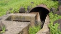 An old Syrian bunker remains on The Gadot Lookout, Israel, the slopes of the Golan Heights overlooking the Hula Valley, Part of Royalty Free Stock Photo