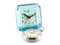 Old table clock and stop-watch Royalty Free Stock Photo