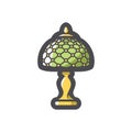 Old table Lamp Vector icon Cartoon illustration Royalty Free Stock Photo