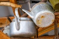 Old vintage cooking utensils.