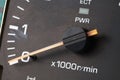 Old and dirty tachometer gauge scene. Royalty Free Stock Photo