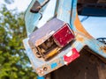 Old Tail lights on truck. turn light signal on car. Royalty Free Stock Photo