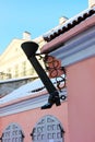 Old Tallin street view boot shaped drainpipe Royalty Free Stock Photo