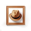 Brown Hat Photo Frame: Social Media Portraiture With Trompe-l\'oeil Style Royalty Free Stock Photo