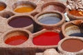 Old tannery in Fez, Morocco. The tanning industry in the city is considered one of the main tourist attractions. The tanneries are Royalty Free Stock Photo