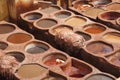 Old tannery in Fez, Morocco. The tanning industry in the city is considered one of the main tourist attractions. The tanneries are Royalty Free Stock Photo