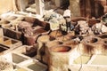 Old tannery of fez morroco Royalty Free Stock Photo