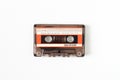 Old tape cassette, old or aged wood background. ÃÂ°solated casette