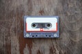 Old tape cassette, old or aged wood background. ÃâÃÂ°solated casette Royalty Free Stock Photo