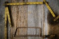 Old Tape Measure and Saw Royalty Free Stock Photo