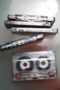 Old tapes on the table Royalty Free Stock Photo