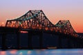 The old Tappan Zee Bridge spans the Hudson River