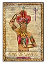 Old tarot cards. Full deck. King of Wands