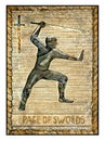 Old tarot cards. Full deck. Page of Swords Royalty Free Stock Photo