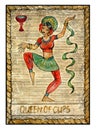 Old tarot cards. Full deck. Queen of Cups