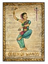 Old tarot cards. Full deck. Queen of Wands Royalty Free Stock Photo