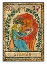 Old tarot cards. Full deck. Strength Royalty Free Stock Photo