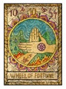 Old tarot cards. Full deck. Wheel of Fortune Royalty Free Stock Photo