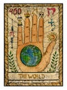 Old tarot cards. Full deck. The World Royalty Free Stock Photo