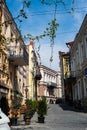 Old Tbilisi street with restored buildings