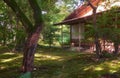 The old tea house at the Ofukemaru gardens of Nagoya castle. Nagoya. Japan Royalty Free Stock Photo