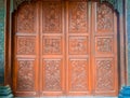 old teak carved wood traditional javanese joglo house wall Royalty Free Stock Photo