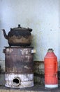 Old teakettle and thermos