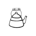 Old teapot kettle sketch engraving vector illustration. Scratch board style imitation. Hand drawn image.