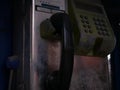 Old telephone booth close-up view Royalty Free Stock Photo