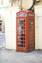 Telephone booth in Valletta, Malta Royalty Free Stock Photo