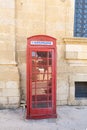 Old Telephone booth in Valletta, Malta Royalty Free Stock Photo