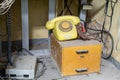 old telephone exchange, old telephone Royalty Free Stock Photo