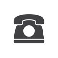 Old telephone icon vector, filled flat sign, solid pictogram isolated on white. Royalty Free Stock Photo