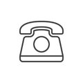 Old telephone line icon, outline vector sign, linear style symbol isolated on white. Royalty Free Stock Photo