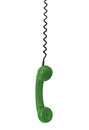 Old telephone receiver and cord Royalty Free Stock Photo